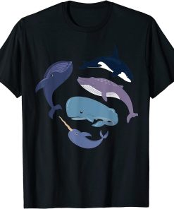 Funny Whale Watching Ocean Cute Whales Marine Biology Orca T-Shirt