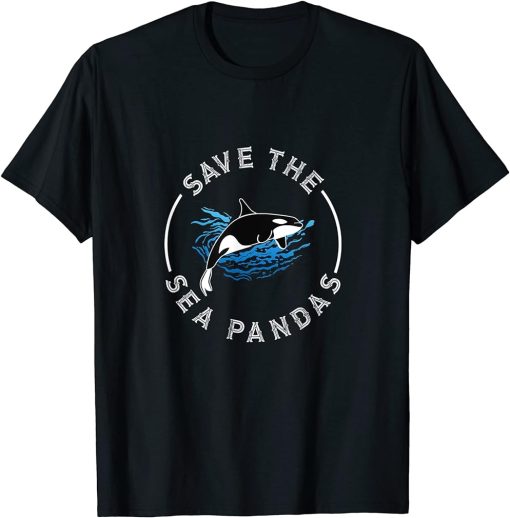 Save the sea pandas Orca Whales Heart killer whale T-Shirt