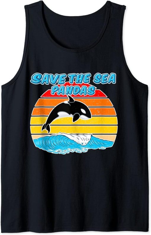 Rescue Killer Whale Orcas Save The Sea Pandas Marine Biology Tank Top