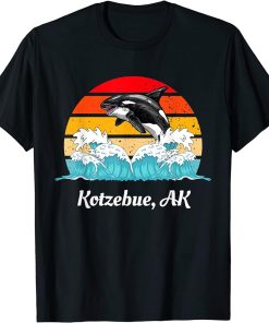 Vintage Kotzebue AK Distressed Orca Killer Whale Art T-Shirt