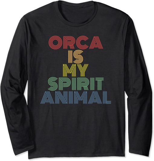 Orca Is My Spirit Animal retro 70s vintage Long Sleeve T-Shirt